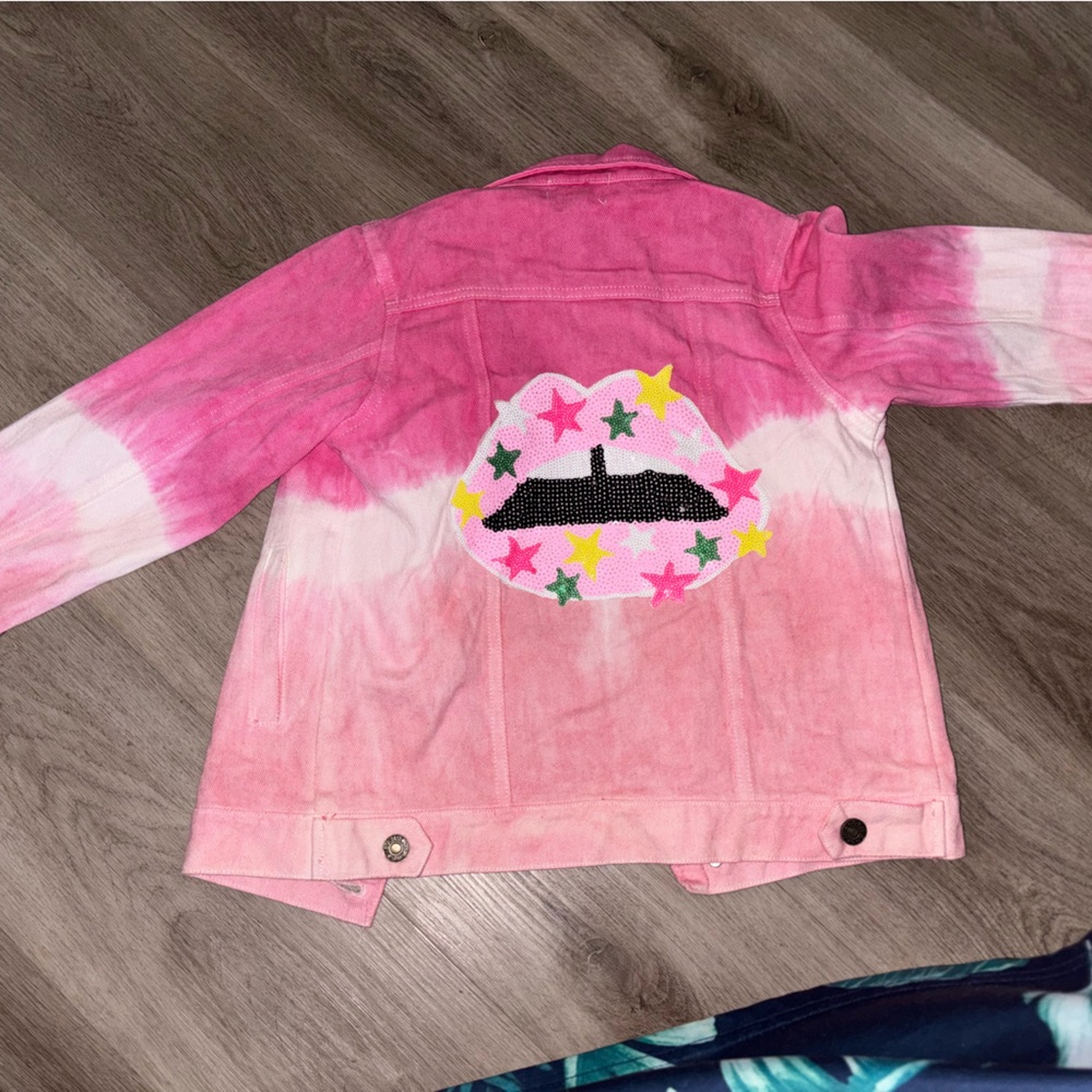 Lola & The boys pink tie dye denim jacket